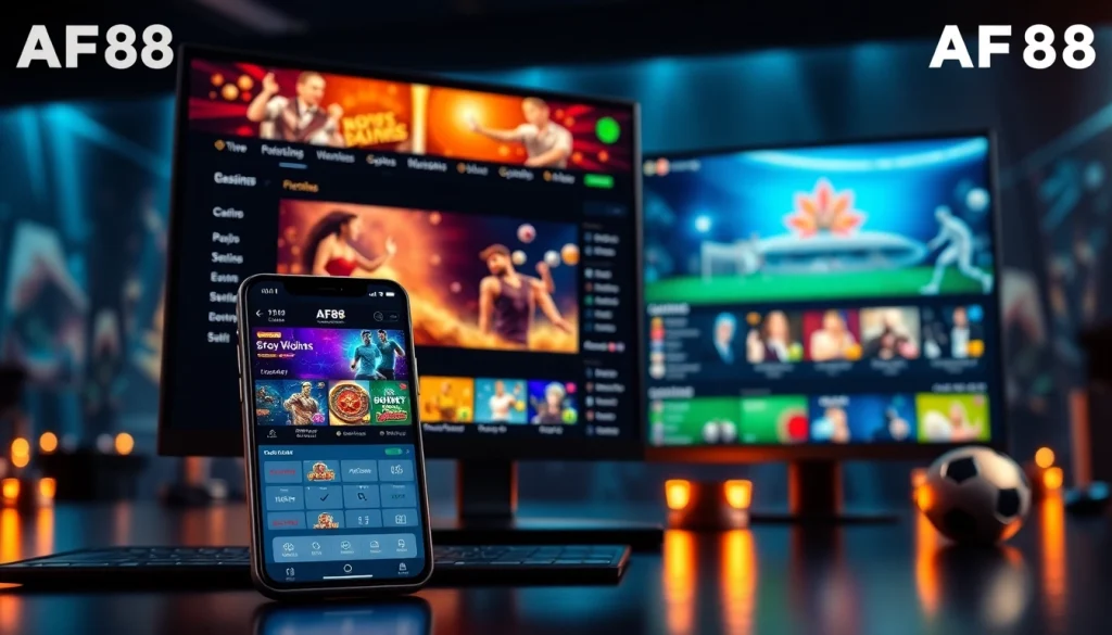 Discover the user-friendly AF88 betting platform interface, showcasing exciting gaming options.