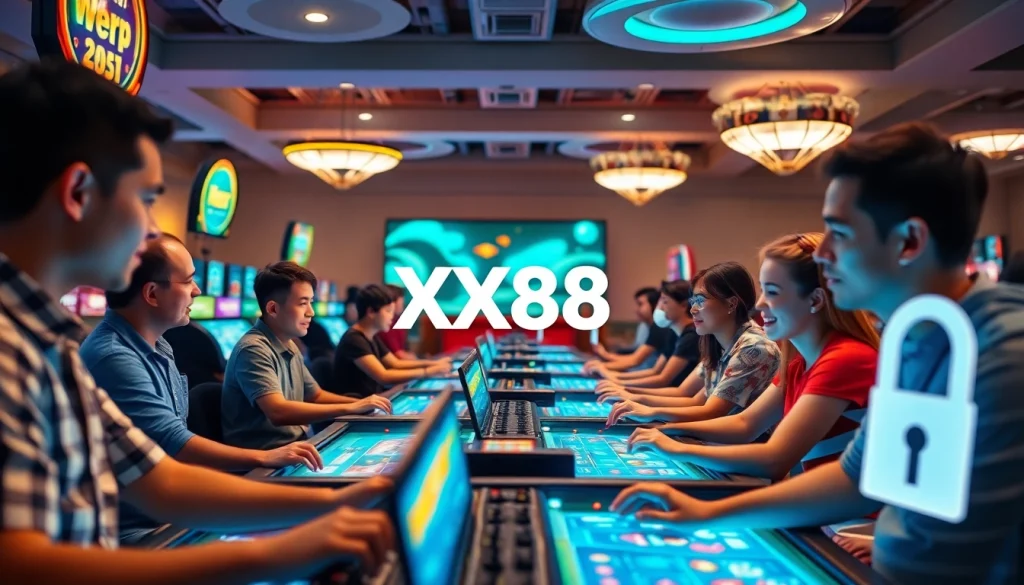 Players enjoying engaging online games at XX88, showcasing a secure and vibrant gaming atmosphere.