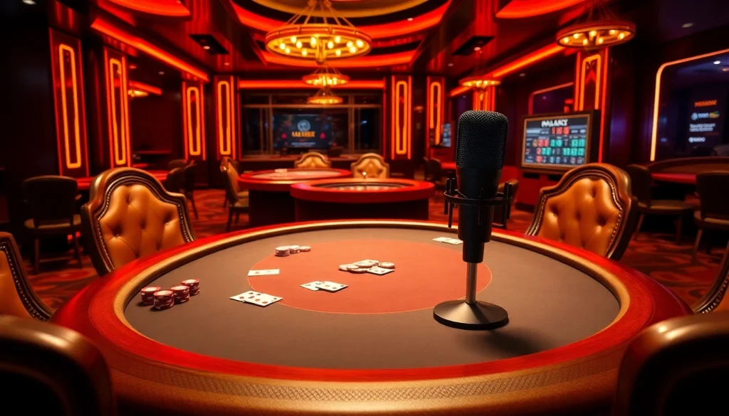 Capture the excitement of a casino with the MV88 microphone showcasing poker chips and cards.