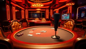 Capture the excitement of a casino with the MV88 microphone showcasing poker chips and cards.