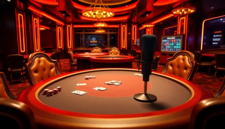 Capture the excitement of a casino with the MV88 microphone showcasing poker chips and cards.