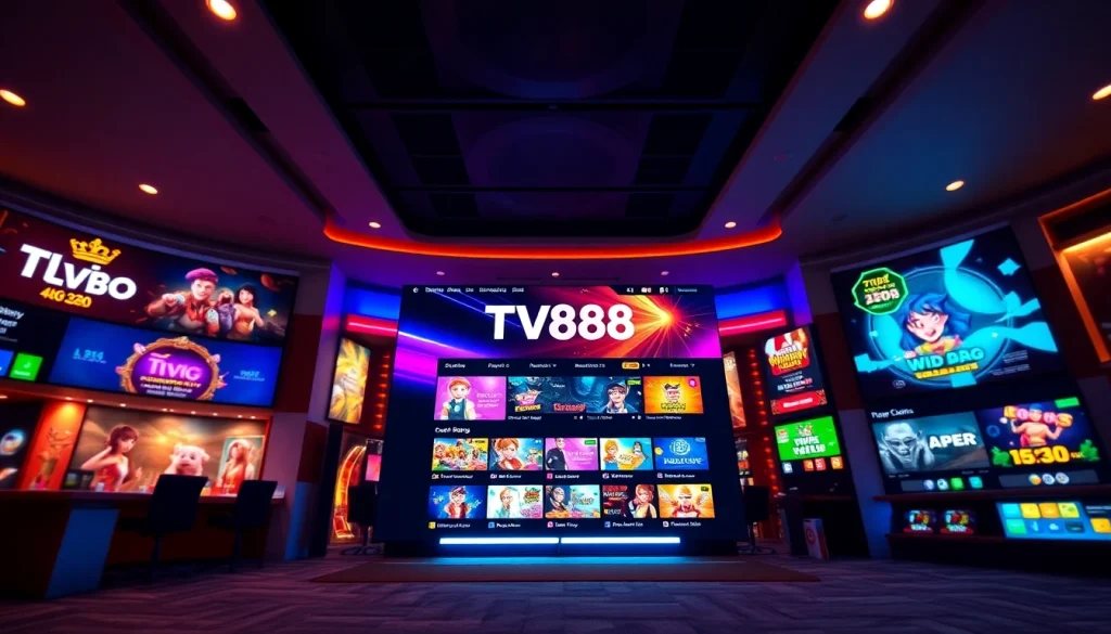 TV88 online gambling platform interface with vibrant design and user-friendly features