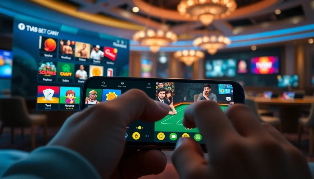 TV88 online betting platform interface showcasing secure gaming options and vibrant game icons.