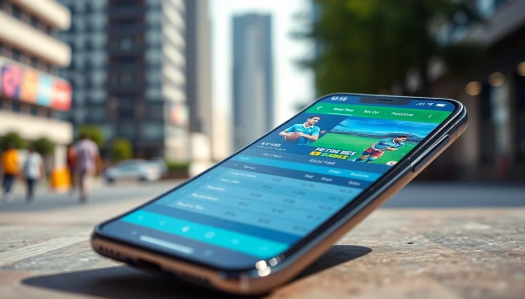 Explore online sportsbooks India through a modern smartphone interface showcasing vibrant sports graphics.