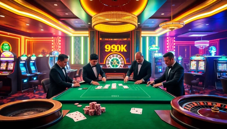 Experience the excitement of gambling at 99OK casino with vibrant tables and professional gameplay.