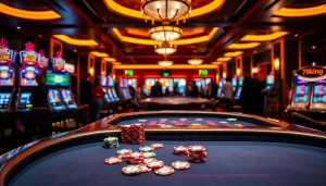 Engaging scene at 79king casino showing vibrant poker chips and gaming table excitement.