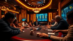 Experience high-stakes poker action at AF88 with vibrant decor and intense gameplay.