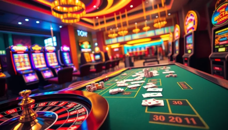 Engaging with the Nền tảng RR88 at a vibrant online casino table with poker chips and cards.