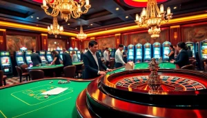 Experience high-stakes gaming at iwin club with vibrant roulette wheels and interactive tables.