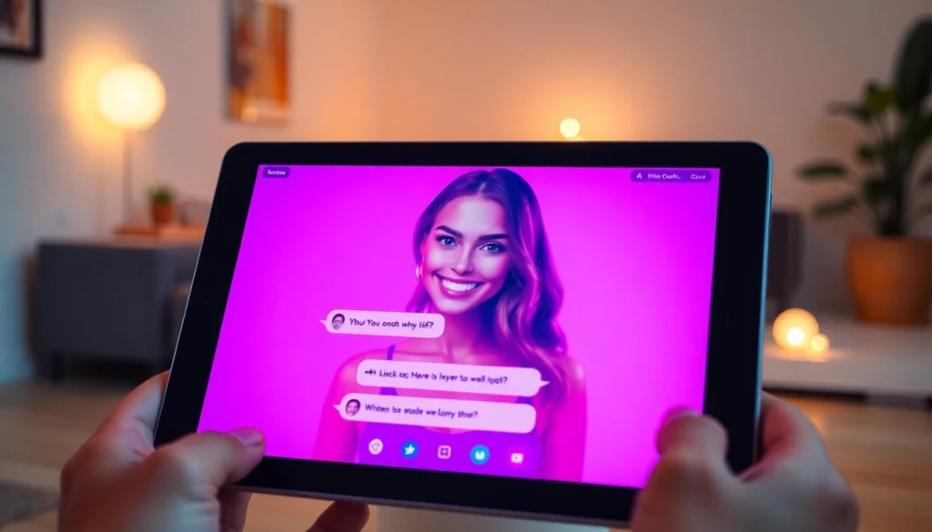Engaging sex chat AI interface showcasing vibrant virtual interaction.