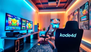 Immersive Kode4d slot gaming setup showcasing vibrant visuals and modern design.