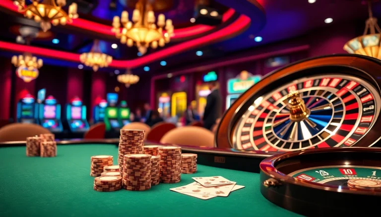Engaged players at a poker table in a luxurious casino atmosphere showcasing rr88it experiences.
