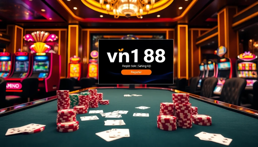 Experience high-stakes gaming with vn168 đăng ký registration at a luxurious casino table.