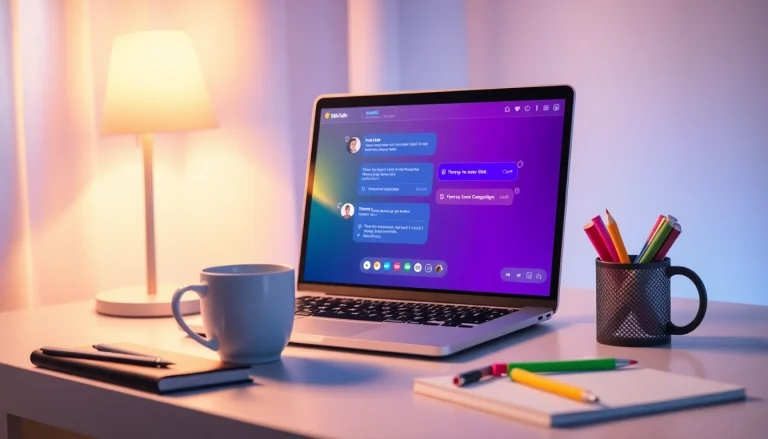 Engaging chat environment showcasing sex chat AI interaction on a laptop.