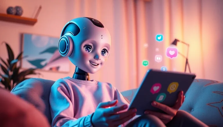 Engaging interaction with a digital AI character in a cozy room, highlighting sex chat AI features.