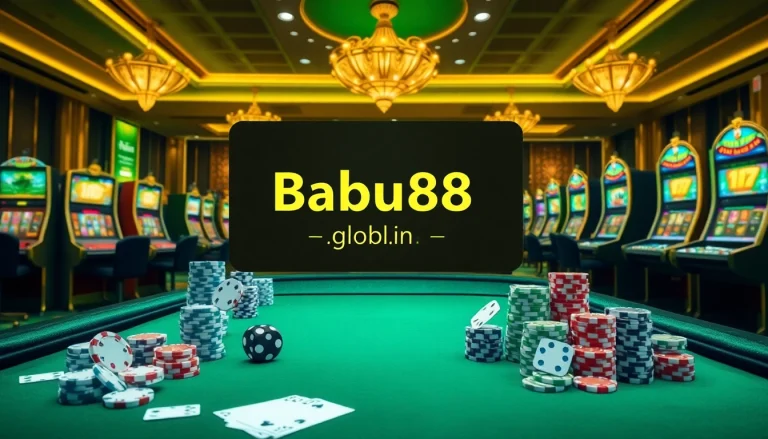 Experience the excitement of online gambling at https://babu88.global/ with vibrant casino tables and slot machines.