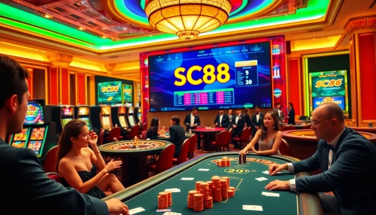 Experience the excitement of SC88 Link with players at luxury casino tables.