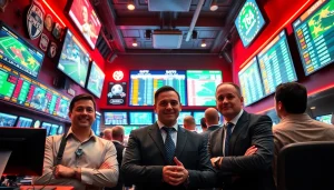 View of online sportsbooks Canada with bettors analyzing live sports odds and games.