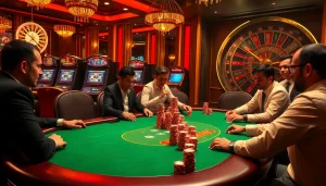 Players engage in a strategic poker game at a casino table in the u8888 environment.