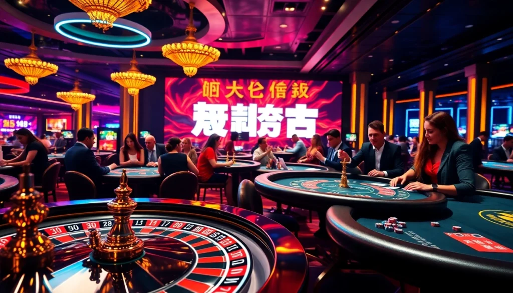 Engaging players at a vibrant casino scene where they log in to gaming experiences.