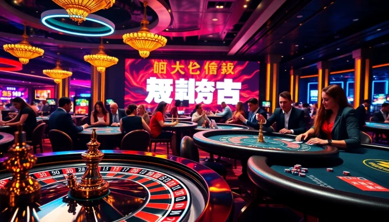Engaging players at a vibrant casino scene where they log in to gaming experiences.