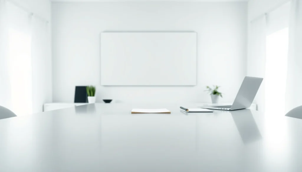 Enhance productivity with a tela branca white screen tool in a bright, minimal workspace.