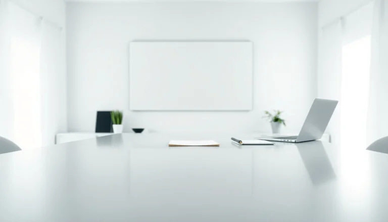 Enhance productivity with a tela branca white screen tool in a bright, minimal workspace.