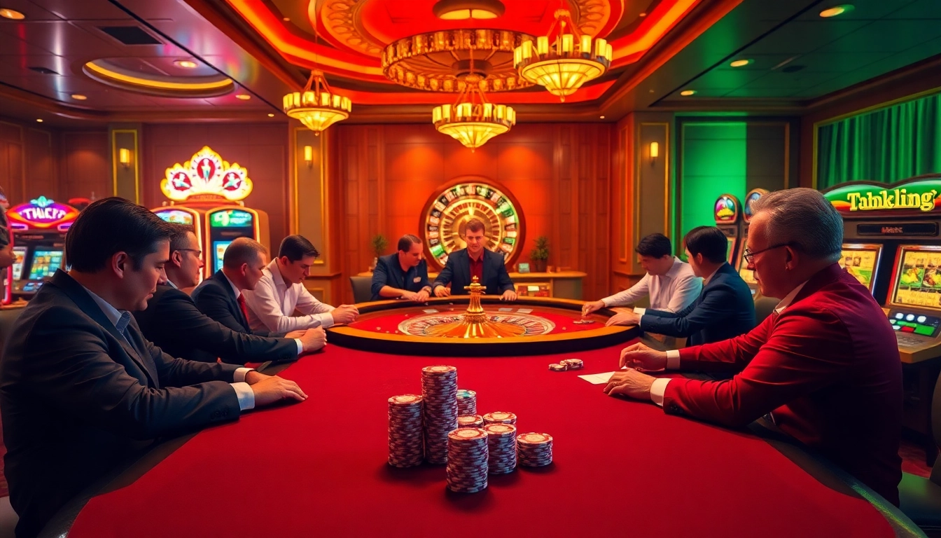 Experience the excitement of ABC8 with engaging poker and roulette action in a luxurious casino setting.