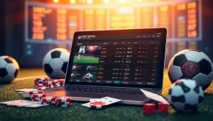 Learn how to แทงบอลยังไง with a professional online betting setup featuring sports odds and gambling elements.