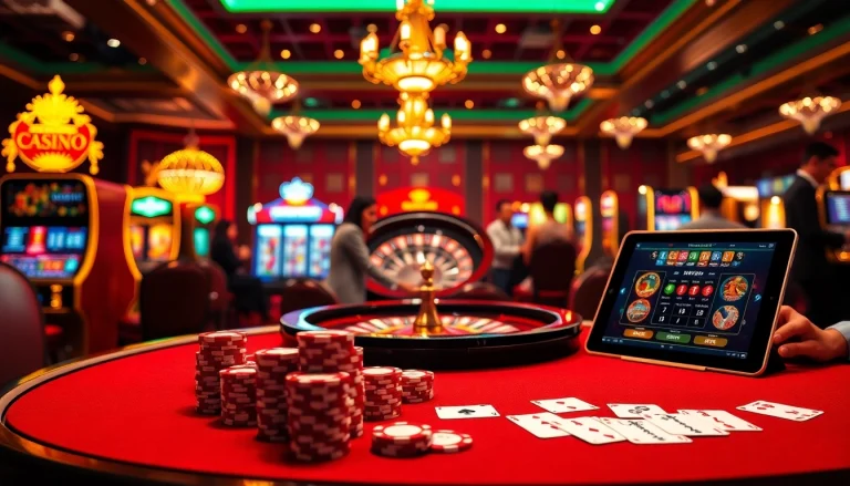 SODO CASINO players winning at an elegant table with poker chips and a roulette wheel