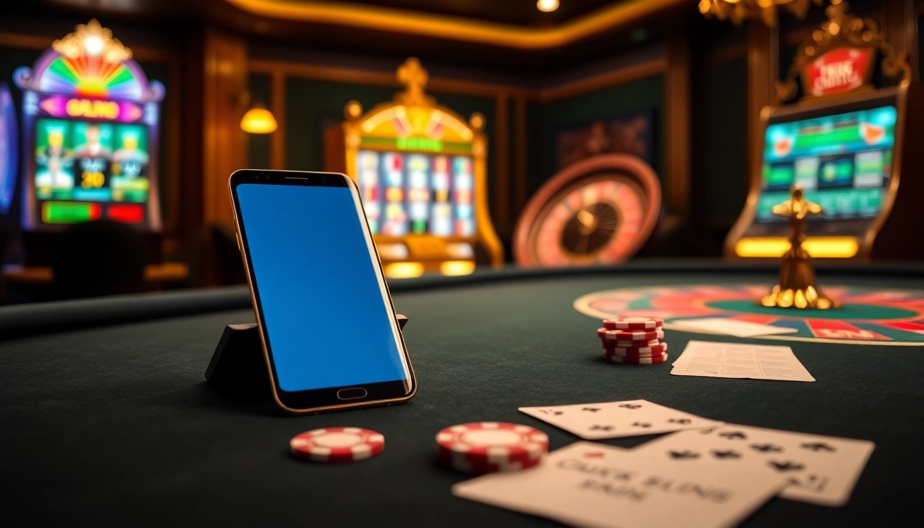 S8 smartphone enhancing the gaming experience at a luxurious casino table with poker chips and cards.