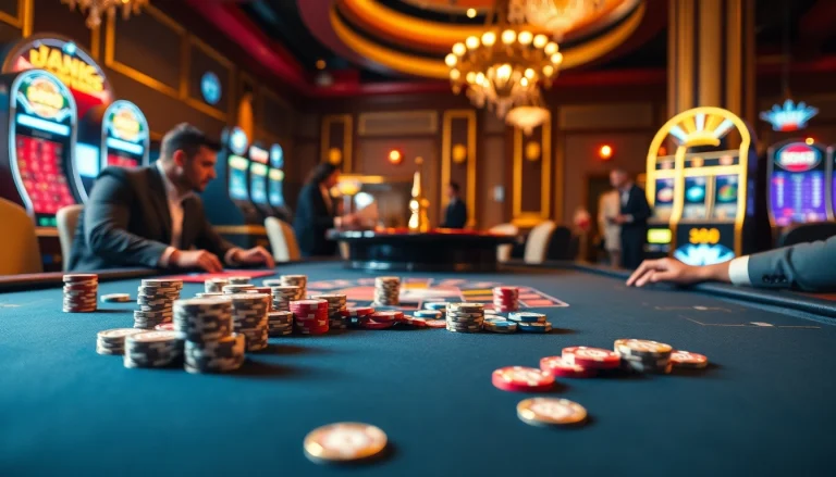 Players engaging in high-stakes poker at a lavish table with hidden wiki 2 themes, showcasing vibrant chips and intense focus.