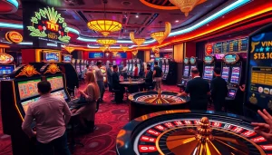 Experience the thrill of lv88 bet with vibrant casino visuals featuring roulette, slots, and dynamic betting.