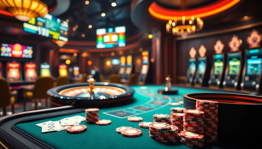 The dynamic gaming atmosphere of luongsontv60com showcases vibrant casino elements and digital betting features.