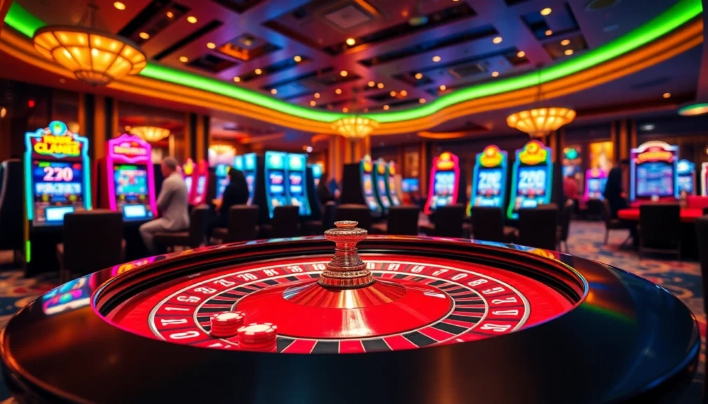 Engaging players at a luxurious casino with go88 online gaming excitement and vibrant atmosphere.