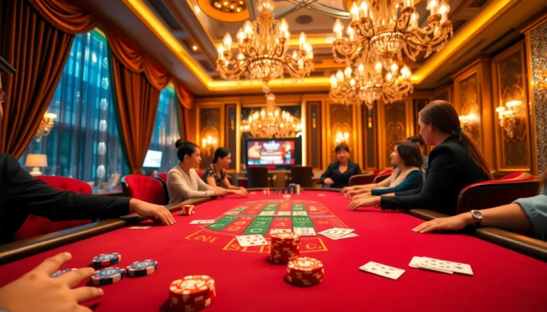 Experience luxury gambling with MM88 COM on an elegant poker table filled with vibrant chips and cards.