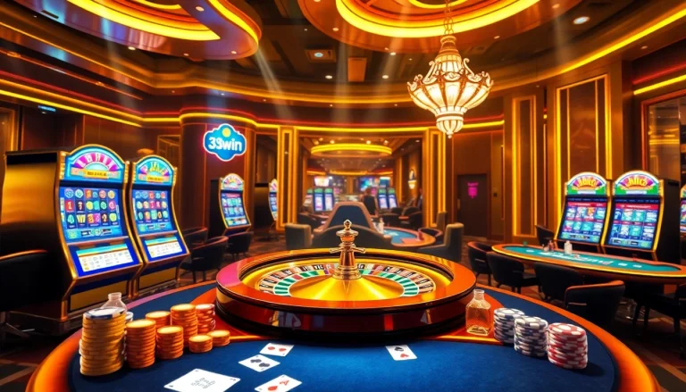 Experience the thrill of winning at 33win's vibrant online casino, featuring exciting slot machines and poker tables.