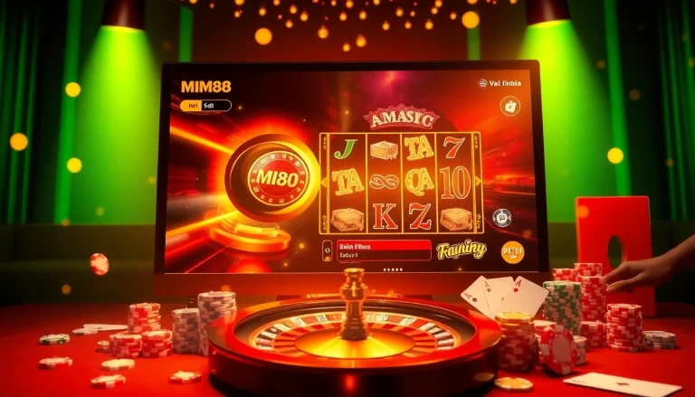 Experience the thrill of MM88 with vibrant casino games and high-stakes betting visuals.