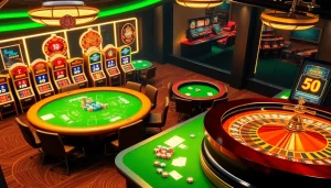 Experience the thrills of Trang chủ 32win with vibrant casino elements featuring slots, roulette, and poker.
