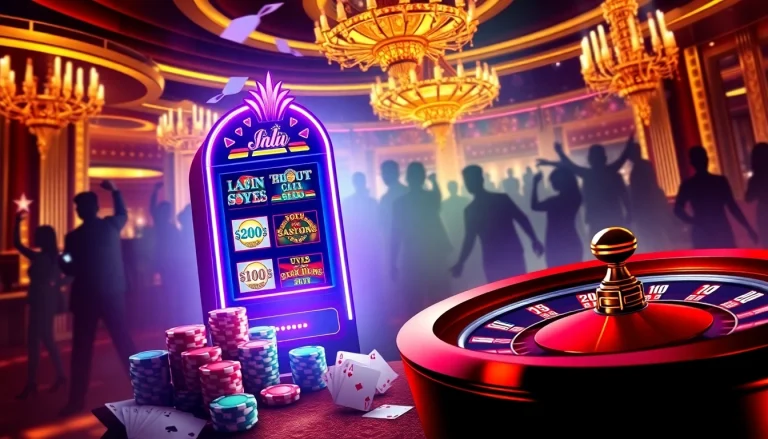 Play on an idn slot machine in a vibrant casino scene filled with excitement.