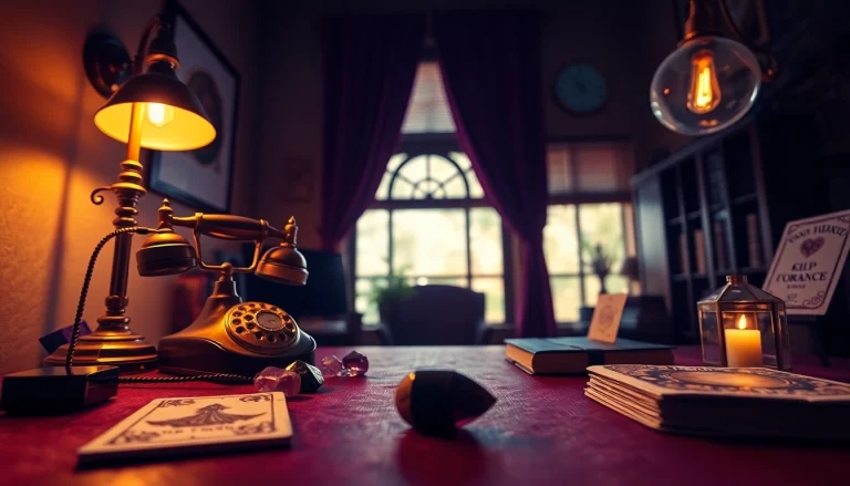 静かな電話占い 当たるのオフィスで、タロットカードと暖かい照明が演出する魅力を体験してください。