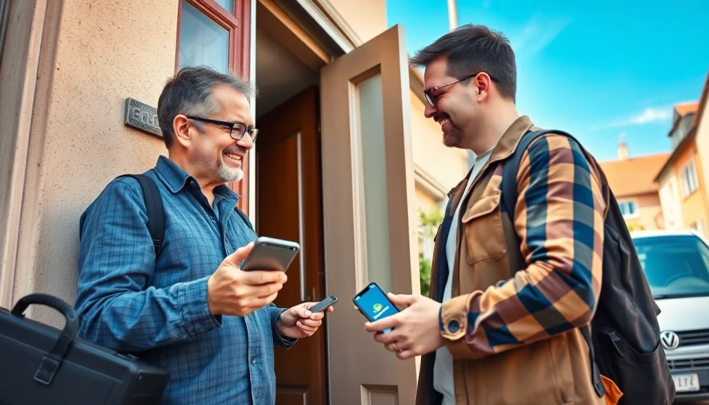 Zuverlässiger Schlüsseldienst aus Heilbronn unterstützt einen hilfesuchenden Kunden.