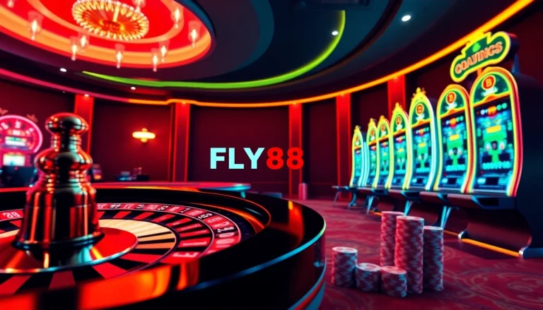 Engaging scene showcasing the FLY88 Link with casino elements for exciting gambling experiences.