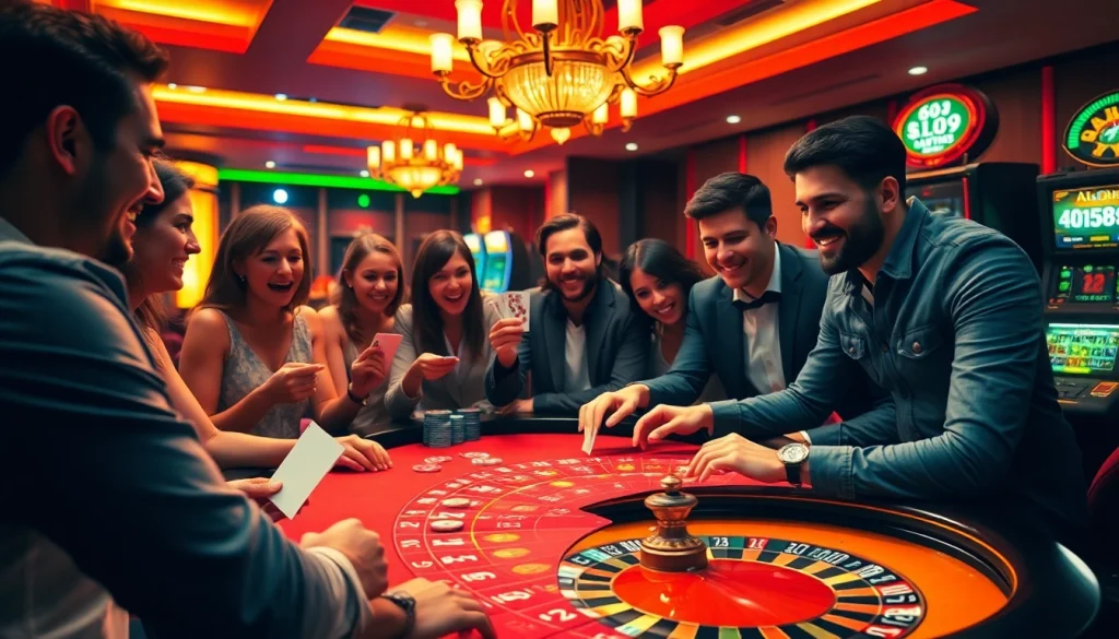Players engaging in high-stakes gaming at ALO789's luxurious online casino.