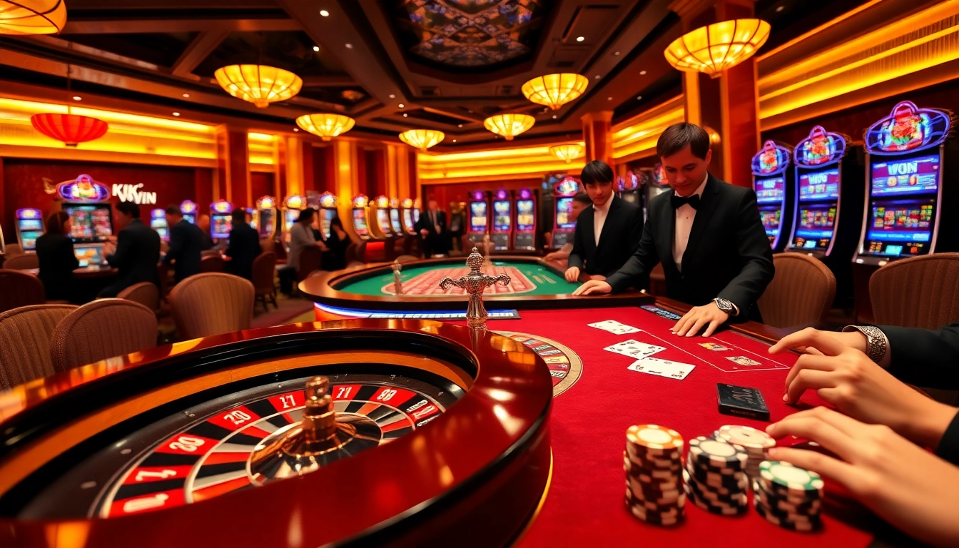 Experience the excitement of KKWIN VIN with vibrant casino tables and dynamic gameplay.