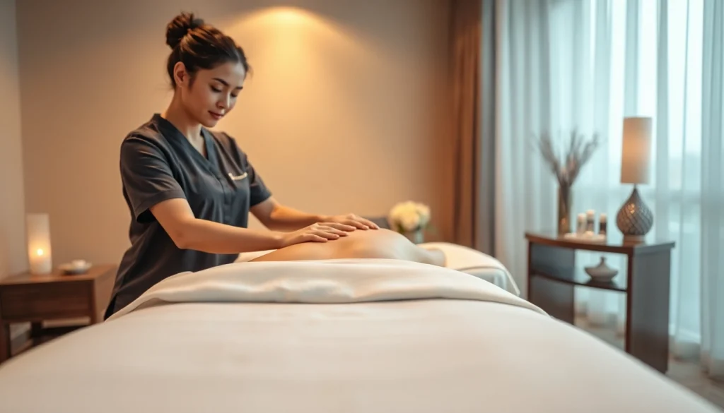 Experience a calming 출장마사지 from a skilled therapist in a luxurious hotel setting.