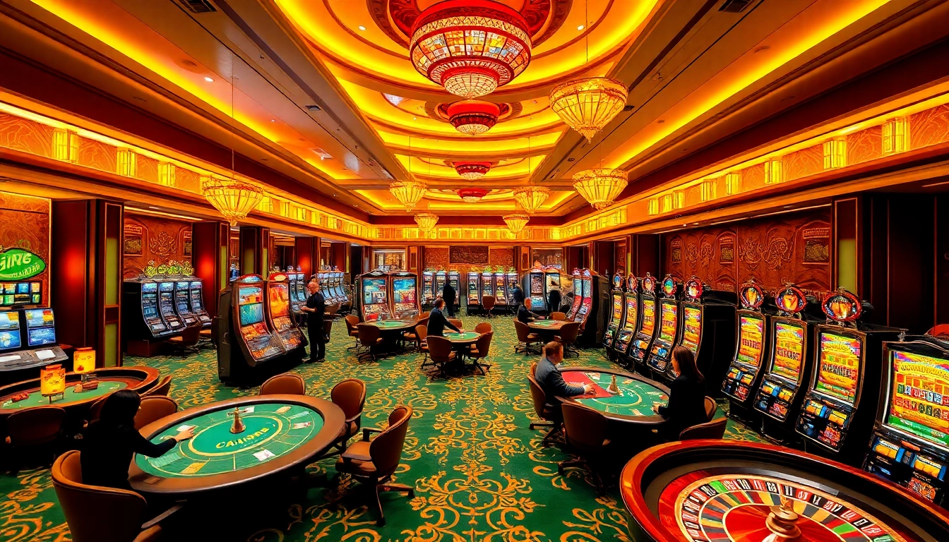 Exciting casino Homepage featuring dynamic poker games, roulette wheels, and slot machines.