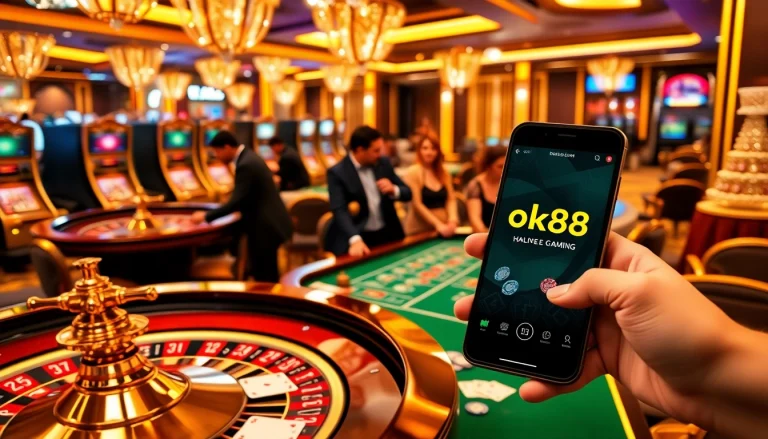 Experience thrilling wins at OK88's luxury casino with vibrant games and engaging players.