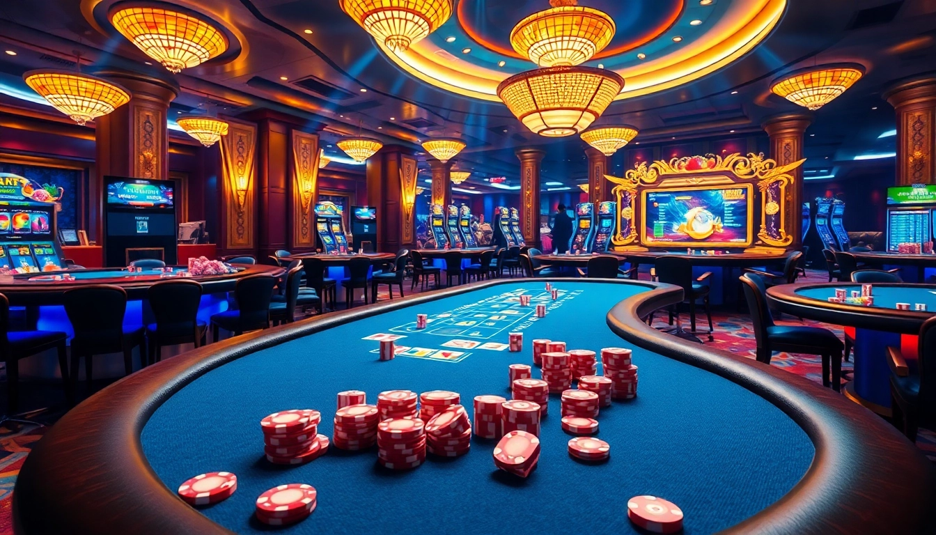 Bắn cá đổi thưởng in action at a vibrant casino table with colorful fish and exciting gameplay elements.