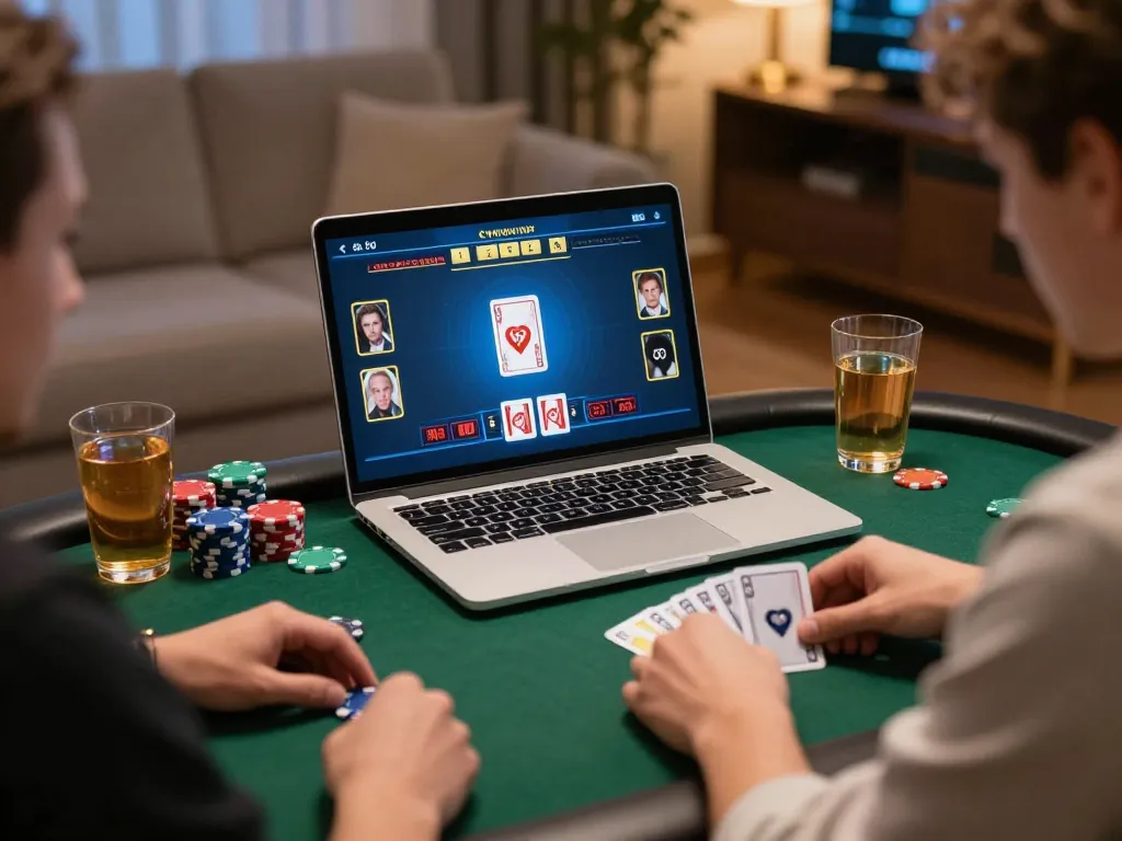 Kubet online poker game session showcasing player focused on strategy and gameplay.